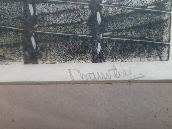 Image 1 of Acquaforte: Ger van Vliet. "Amsterdam Kromboomsloot".