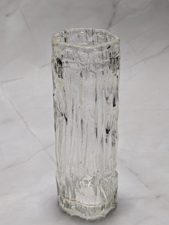 Image 1 of Vintage Bark Textured Glass Vase – Ravenhead – England 1960s/70s