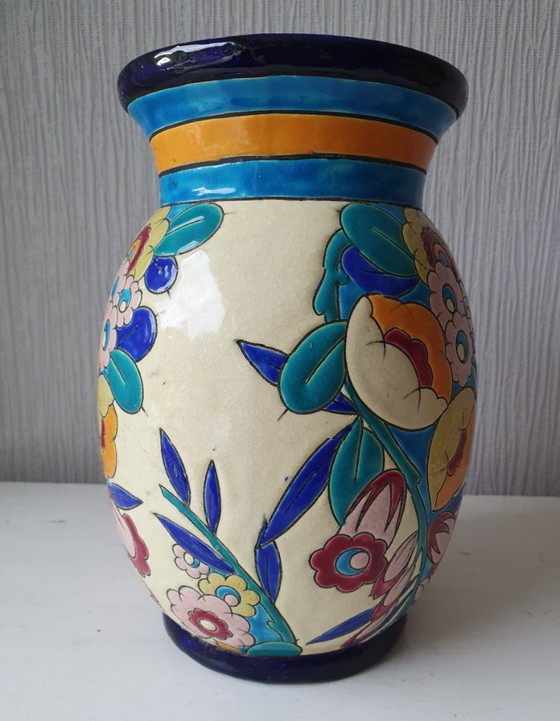 Art Deco Vase Boch Frères La Louvière - Catteau style – Ceramic (photo 2 of 10)