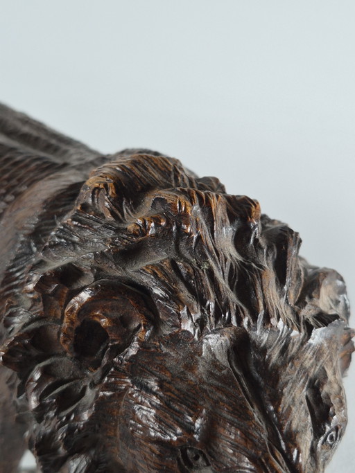 Antieke handgesneden Afrikaanse hardhouten sculptuur, dierenbeeldje: leeuw – beeldhouwkunst, Wood (photo 2 of 15)