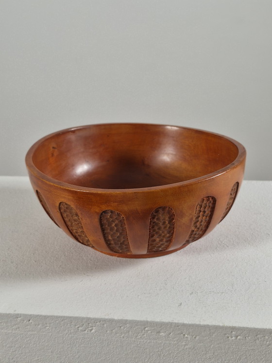 Cuenco antiguo tallado a mano firmado 1930 Scandi – Madera (photo 4 of 14)