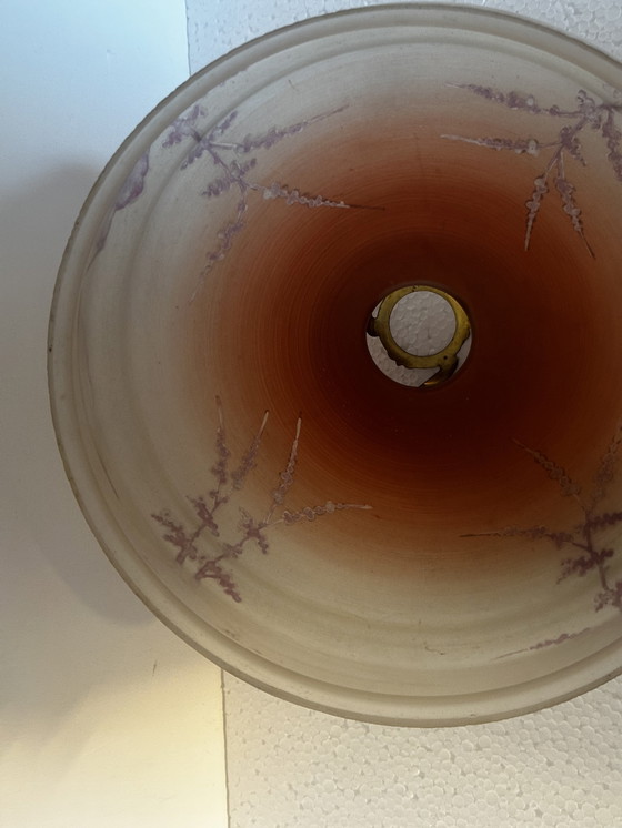 Image 1 of Plafonnier Vintage en Verre Sablé - Années 50