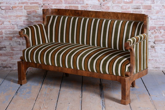 Set Zona salotto Biedermeier restaurato, Noce, Rivestito, Austria, anni 1830 – Velluto, Legno (photo 8 of 15)