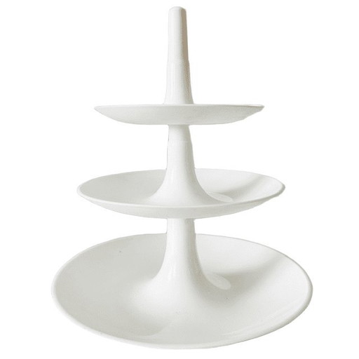 Estantería Koziol Babell vintage: estante apilable blanco para servir, años 90.