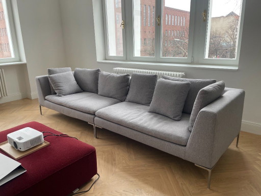 B&B Charles grijze bank van 310 cm – B&B Italia, 3 5 zitsbanken, Textile