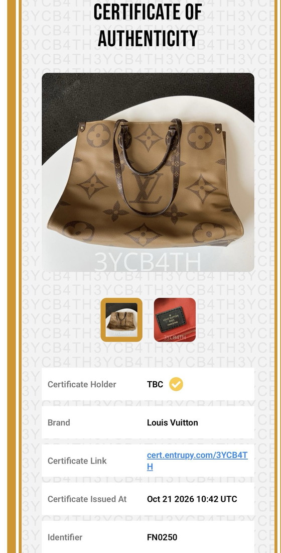 Monogram Giant Reverse OnTheGo GM 2-Weg Tote tas, Louis Vuitton, Tote tassen, Leer, Textiel, Beige (foto 13 van 15)