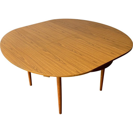 Vintage uitschuifbare eettafel in formica en massief beuken voor Schreiber Furniture, 1960