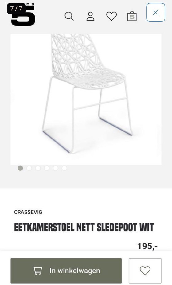 Image 1 of 2 plastic dining table chairs - Crassevig - Loods 5