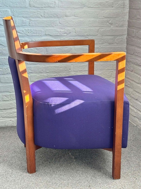 Image 1 of 4 x Andreu World Valencia armchairs fabric/cherry wood