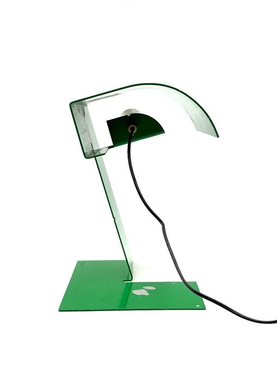 Image 1 of Lámpara de mesa Stilnovo 'Blitz' en verde esmeralda - Trabucchi, Vecchi, Volpi, Italia 1972