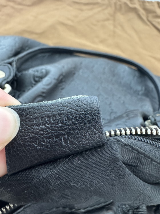 Image 1 of Gucci Guccissima Leather Boston Bag Black 