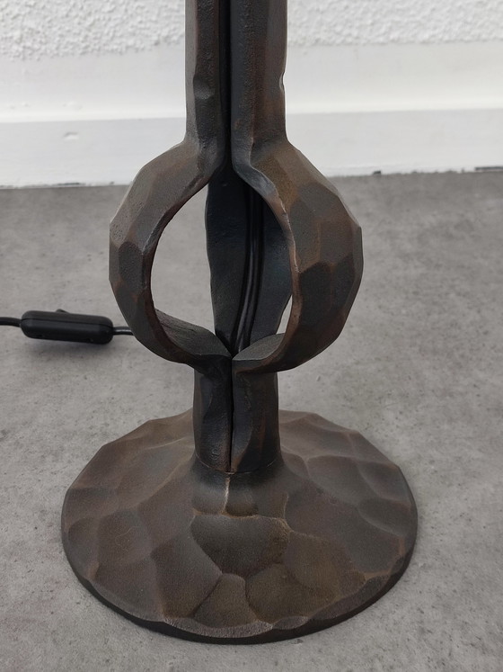Image 1 of 1970S - cast iron - BRUTALIST lamp 