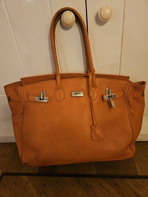 Beliebte Luxus-Leder-Handtasche in Orange