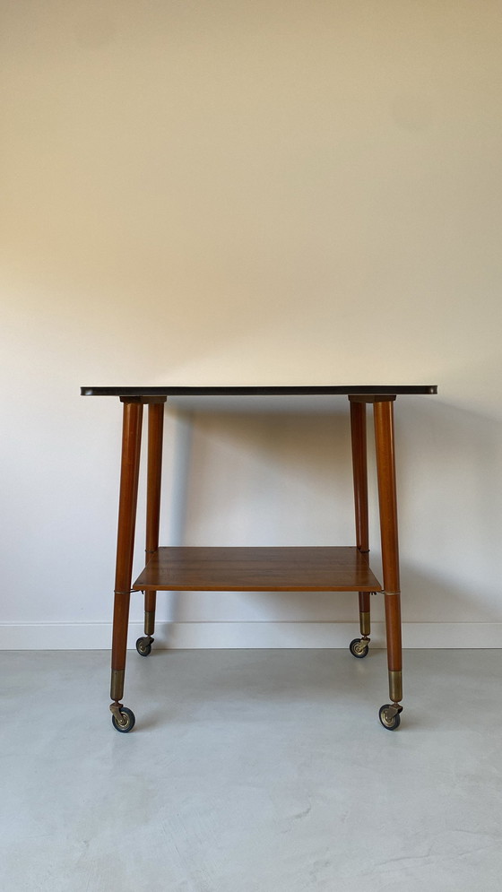 Image 1 of Vintage wooden trolley with formica top