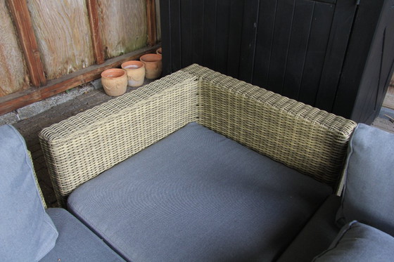 Image 1 of 5-piece wicker lounge set with cushions