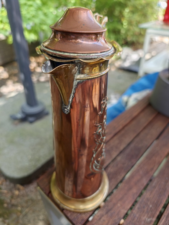 Jarra Art Nouveau de WMF: cobre y latón, ca. 1910 – Objetos decorativos, Copper, Brass (photo 3 of 5)