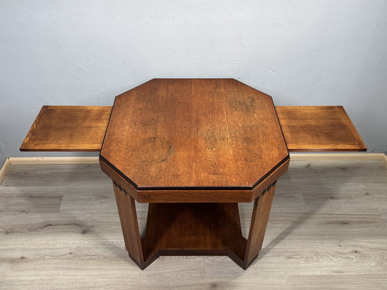 Image 1 of Tavolino della Scuola di Amsterdam - Art Déco (circa 1900-1920) - con lati allungabili