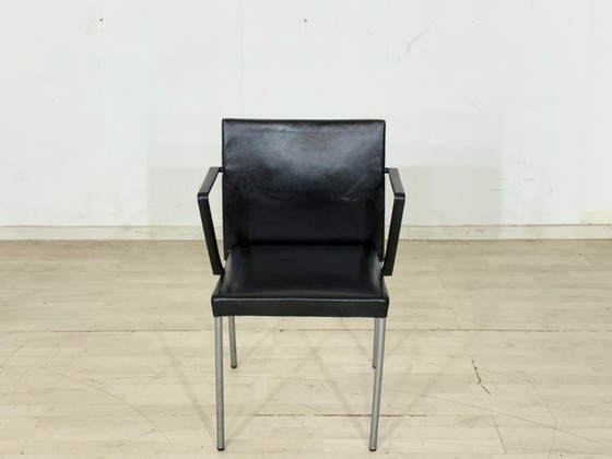Image 1 of 8 elegante design vergaderstoelen in zwart leer