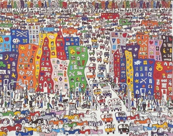 Image 1 of James Rizzi: „Es ist so schwer, ein Heiliger zu sein, wenn man in der Stadt lebt“ – Seltener Fund aus der Grover Gallery, Denver