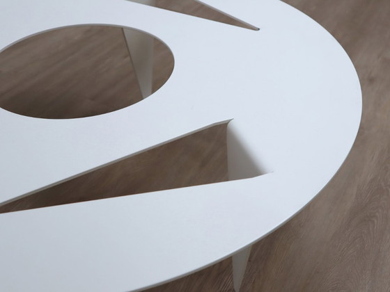 Image 1 of Ulyssimo minimal round coffee table by U. Müller Reisser 1990s