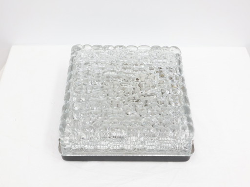 Vintage ceiling light / glass metal / square / dots decor