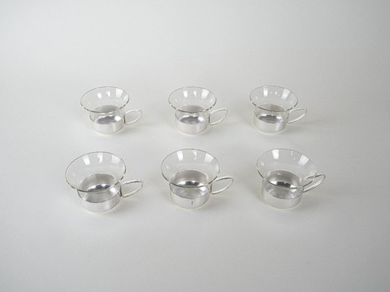 Image 1 of Set of glass cups, Italian design, 1980s, production: Italy