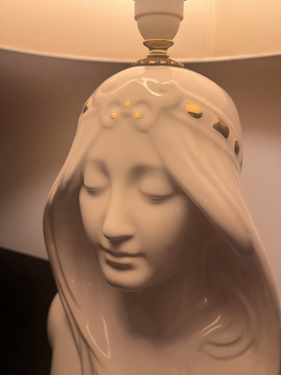 Image 1 of Lampada da tavolo vintage a forma di busto femminile in stile Hollywood Regency