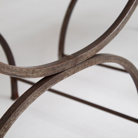 Image 1 of Een paar leren stoelen van Maison Jansen, Frankrijk, jaren 1950.