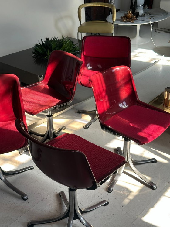 Image 1 of Ensemble de 5 chaises pivotantes Tecno Modus par Osvaldo Borsani, 1983