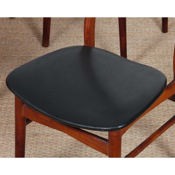 Image 1 of Set of 4 vintage Scandinavian-style wooden chairs, 1960