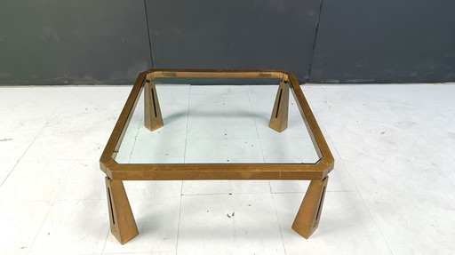 Bronze Coffee Table by Peter Ghyczy, 1970s