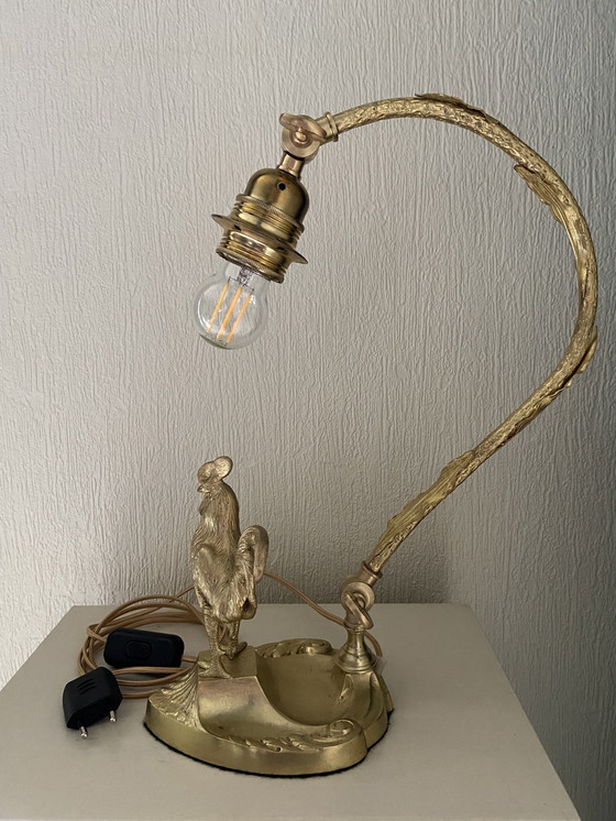 Image 1 of Lampe de bureau vintage articulée en bronze