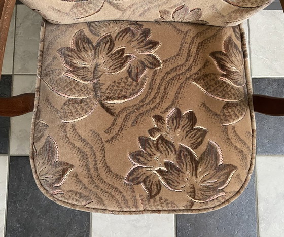 Image 1 of Cocktailstuhl mit Armlehnen, Blumenmuster, 1960er Jahre