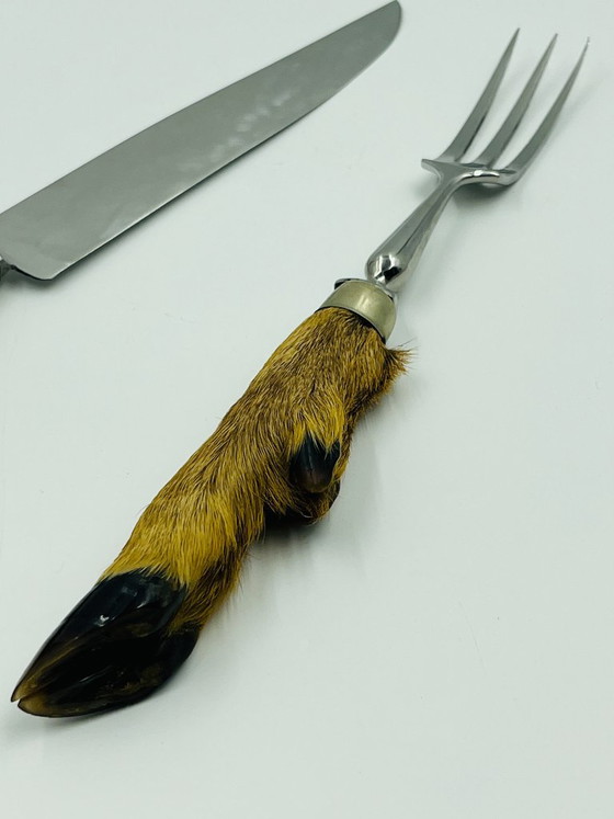Hunting Carving Set by Gérard Pouply Rethel, Cutlery Sets, Metal, Brown (photo 4 of 12)