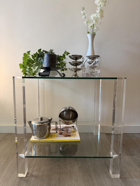 Image 1 of Lucite bijzettafel Hollywood regency jaren 70/80