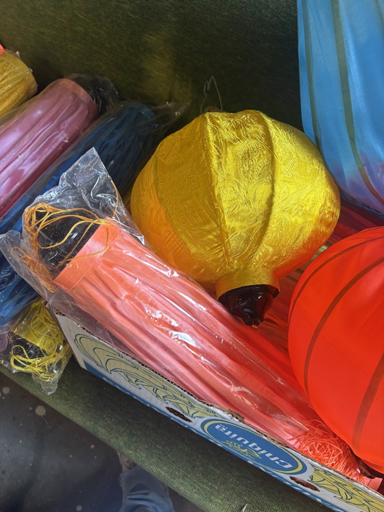 Lampions – Hanglampen, Wood, Textile (photo 4 of 5)