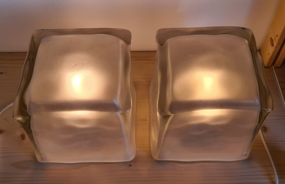 Image 1 of 2x IKEA Ice Cube Iviken table lamps