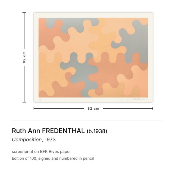 Ruth Ann Fredenthal, signierte Siebdruckkomposition, 1973 – Lithographien & Drucke, Paper (photo 3 of 5)