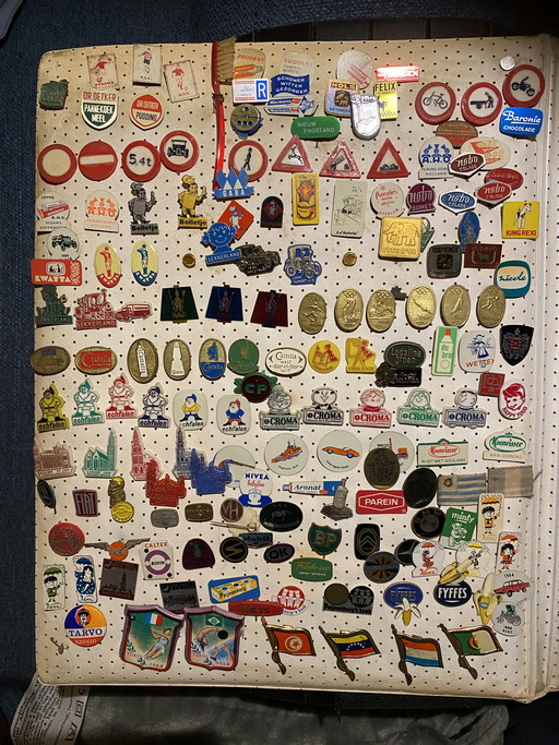 Vintage verzameling speldjes album