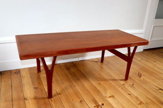 Table basse teck scandinave teck vintage Trioh 1960, Tables basses, Bois, Marron, Mid Century Modern (photo 2 sur 8)