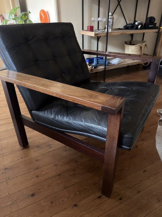 Image 1 of Designstoel Fritz Hansen Zwart Leder