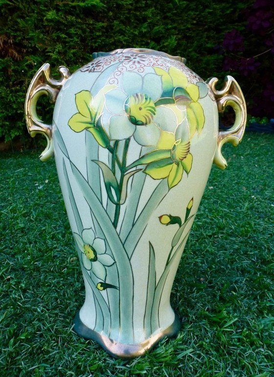 Image 1 of Dos jarrones antiguos de porcelana de estilo Art Nouveau, obra de Reinhold Schlegelmilch.
