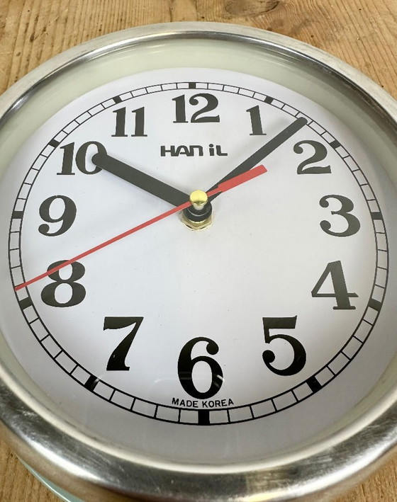 Image 1 of Orologio da parete vintage blu Hanil, anni '80