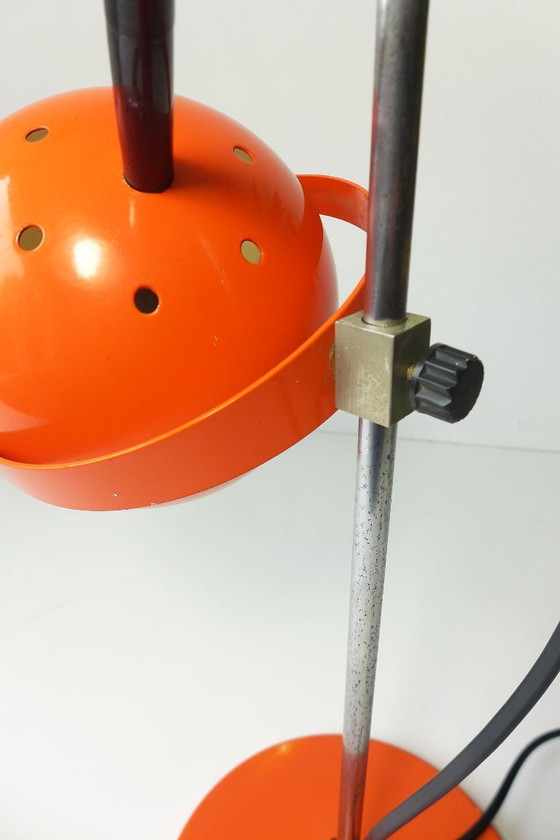 Image 1 of Space Age Table Lamp 60s 70s Eyeball Lamp Orange Vintage Retro