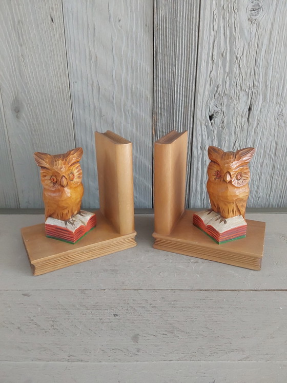 Image 1 of Vintage houten boekensteunen 