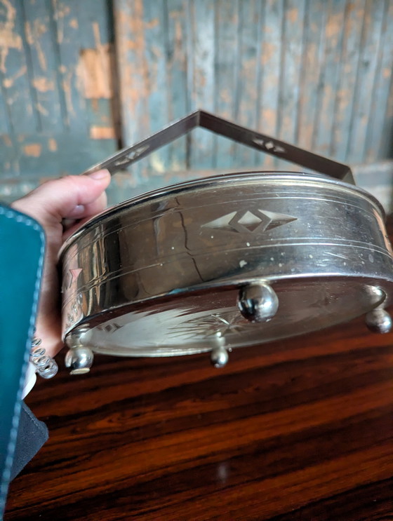 Image 1 of Bombonera de cristal Art Déco, Dinamarca, década de 1920