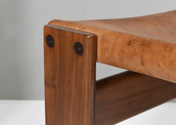 Image 1 of 4x Chaises Monk en cuir cognac par Afra & Tobia Scarpa pour Molteni, Italie 1974