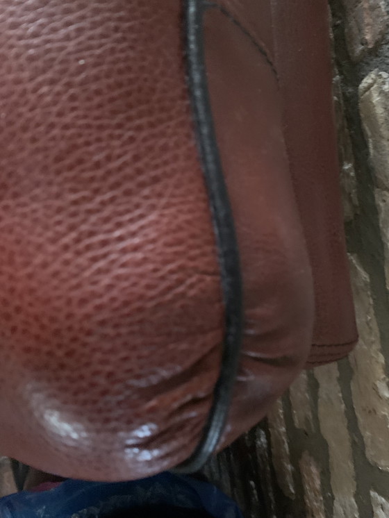 Image 1 of 3-Seater Sofa in Genuine Taurus Leather, Dutch Handmade Manufacture