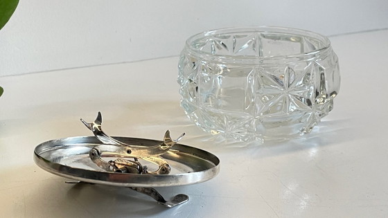 Image 1 of SUCRIER à Pince CRISTAL Vintage