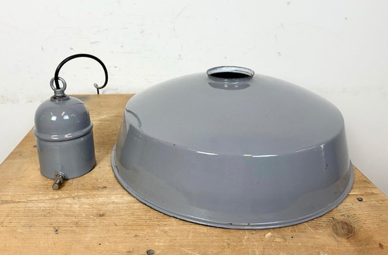 Image 1 of Lampada a sospensione industriale in smalto grigio, anni '60